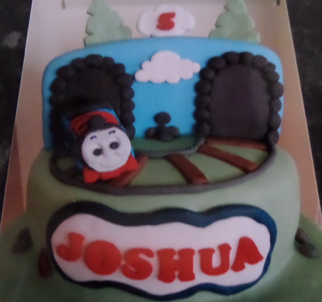 2 tier "Thomas" birthday cake
