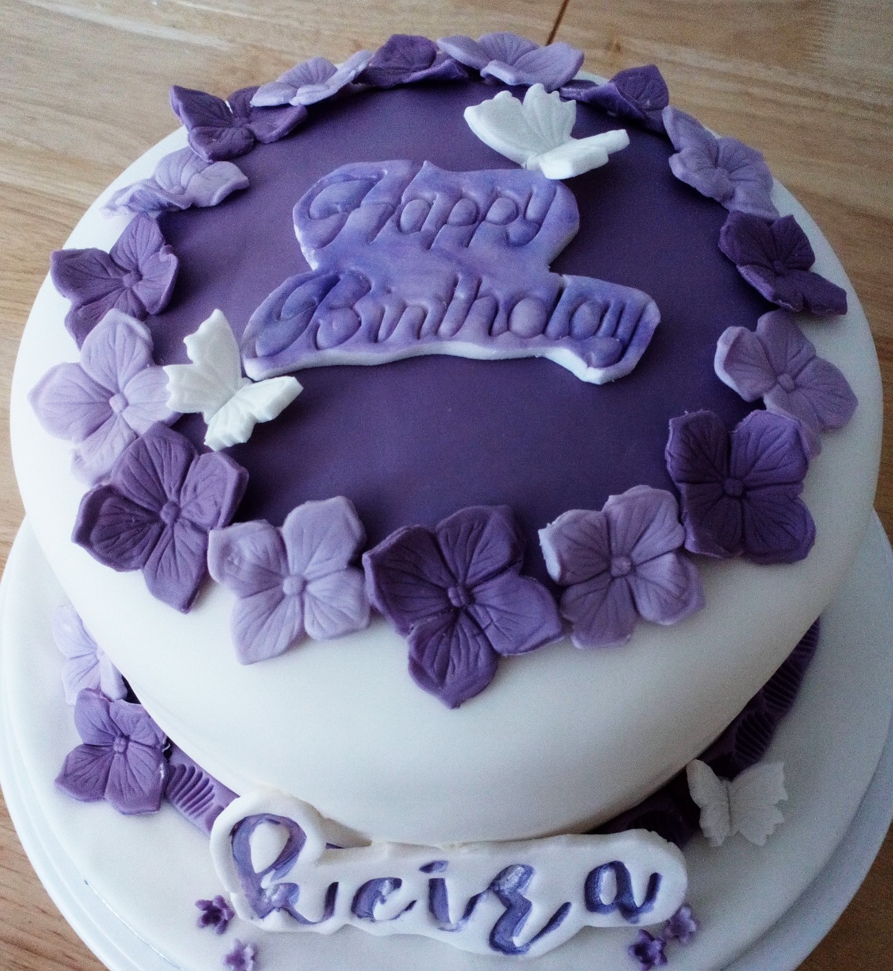 Ladies purple floral birthday cake