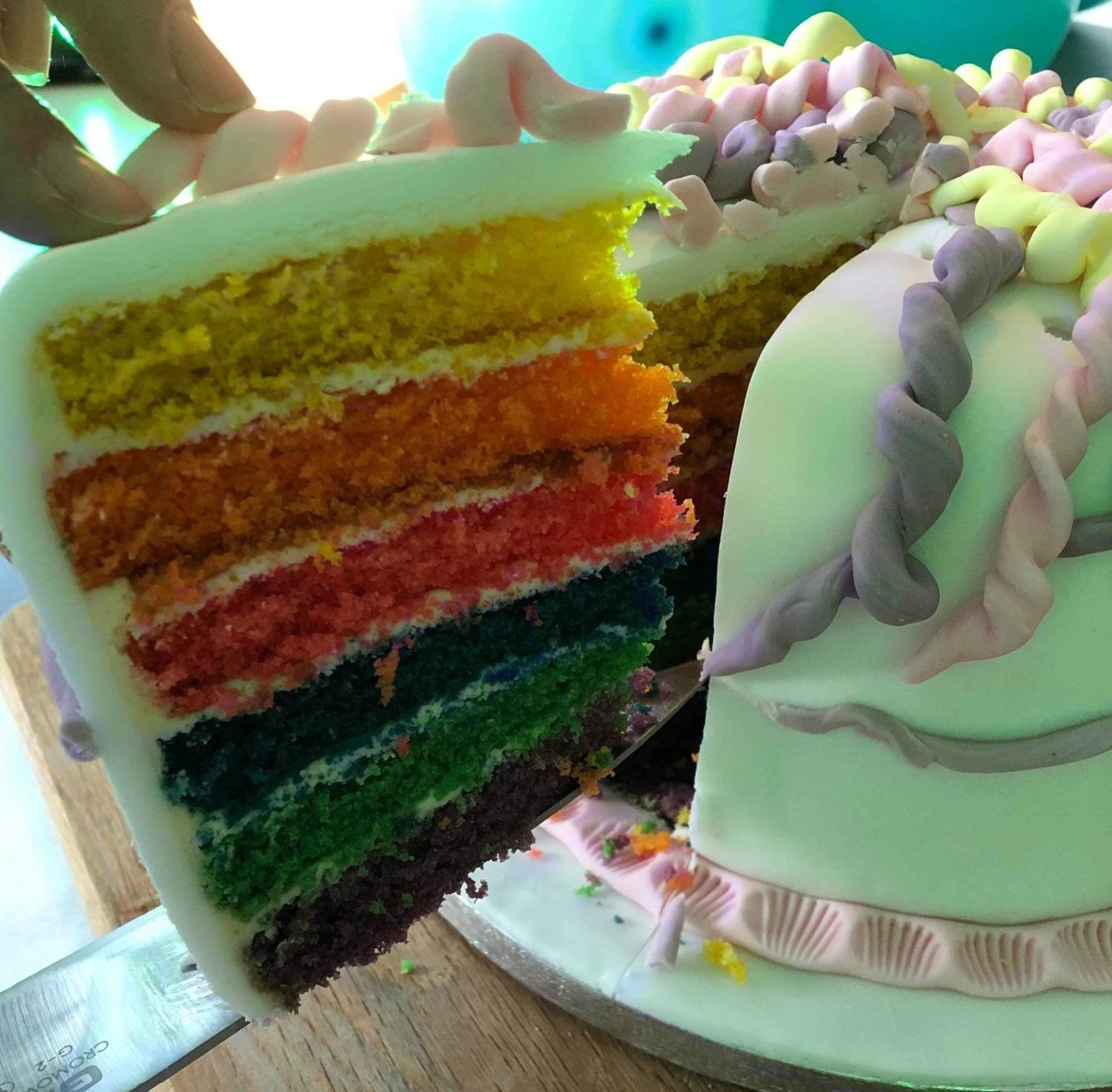 6 layers rainbow sponge cake