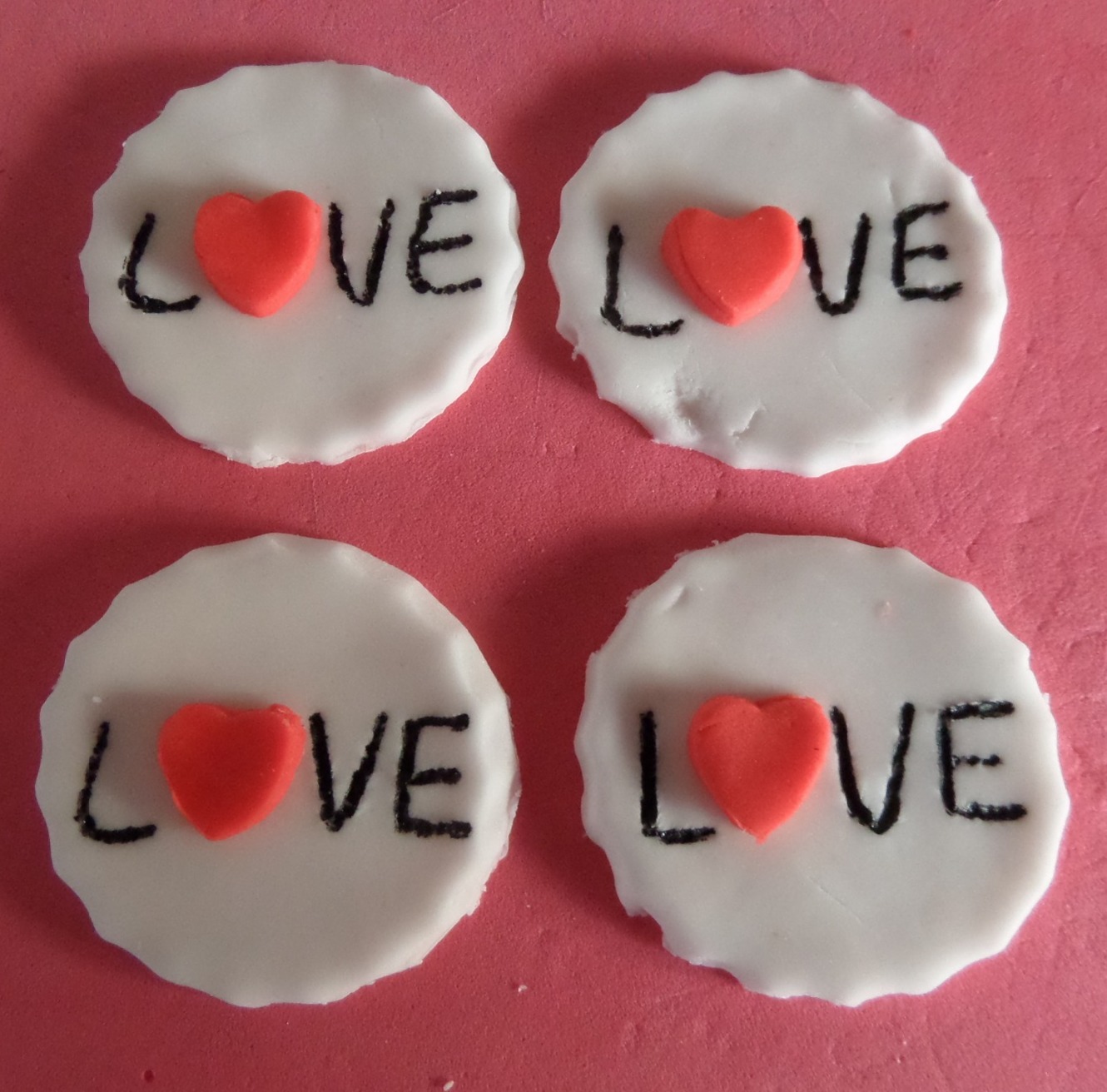 "Love" cupcake topper