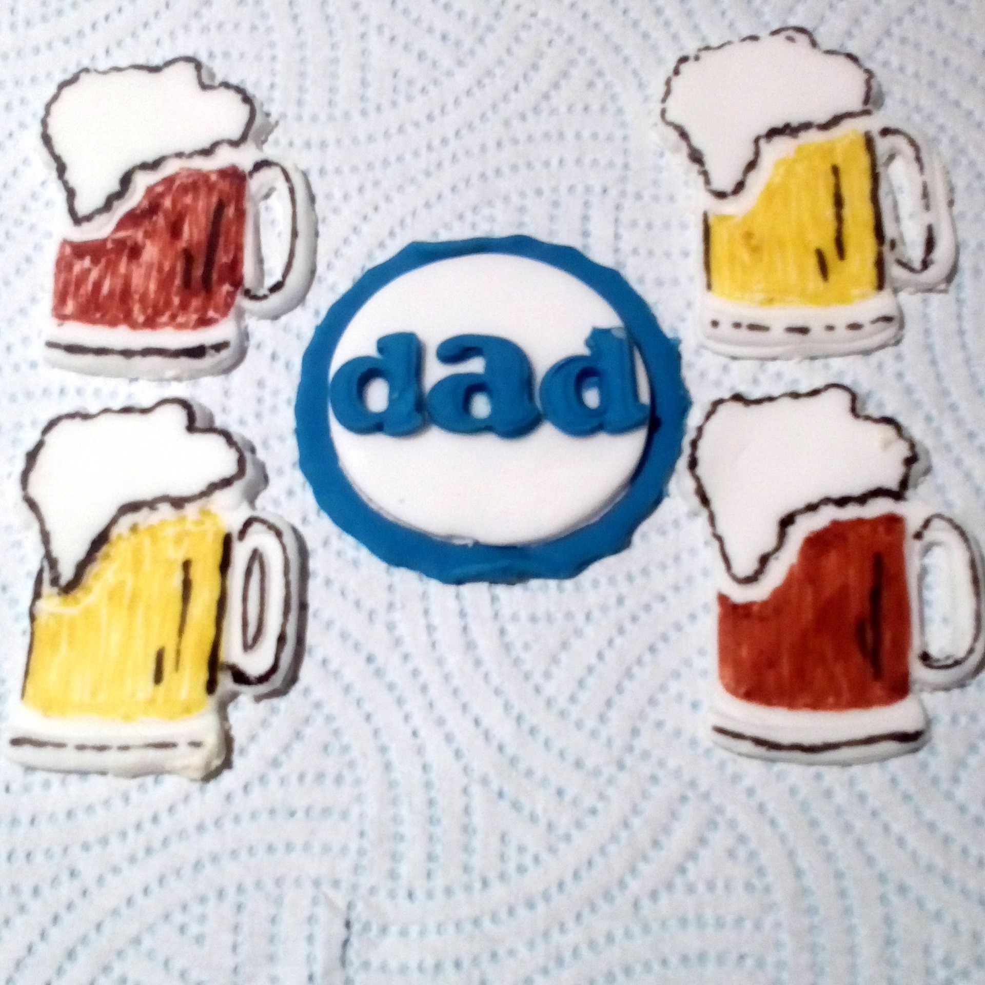 Beer jug fathers day cake toppers