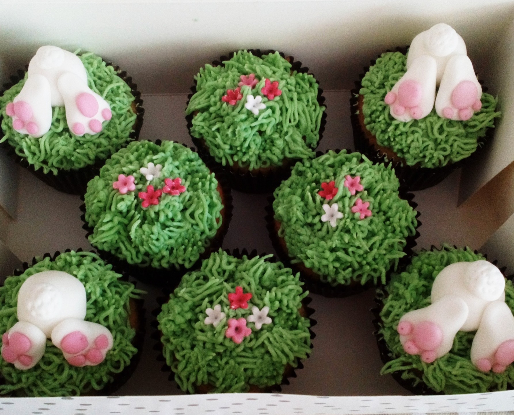 easter bunny cupcakes, box of 8