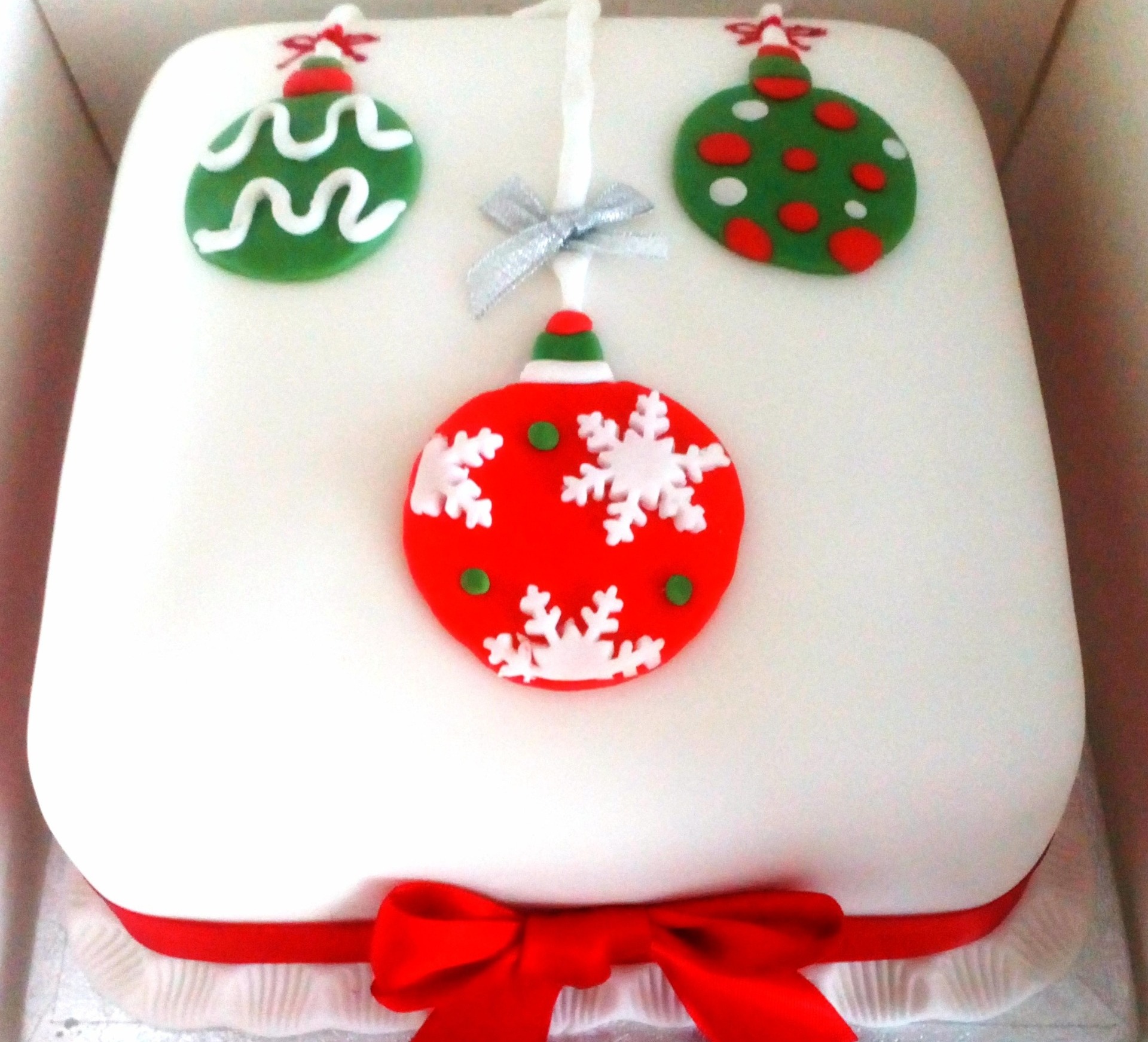 christmas baubles cake