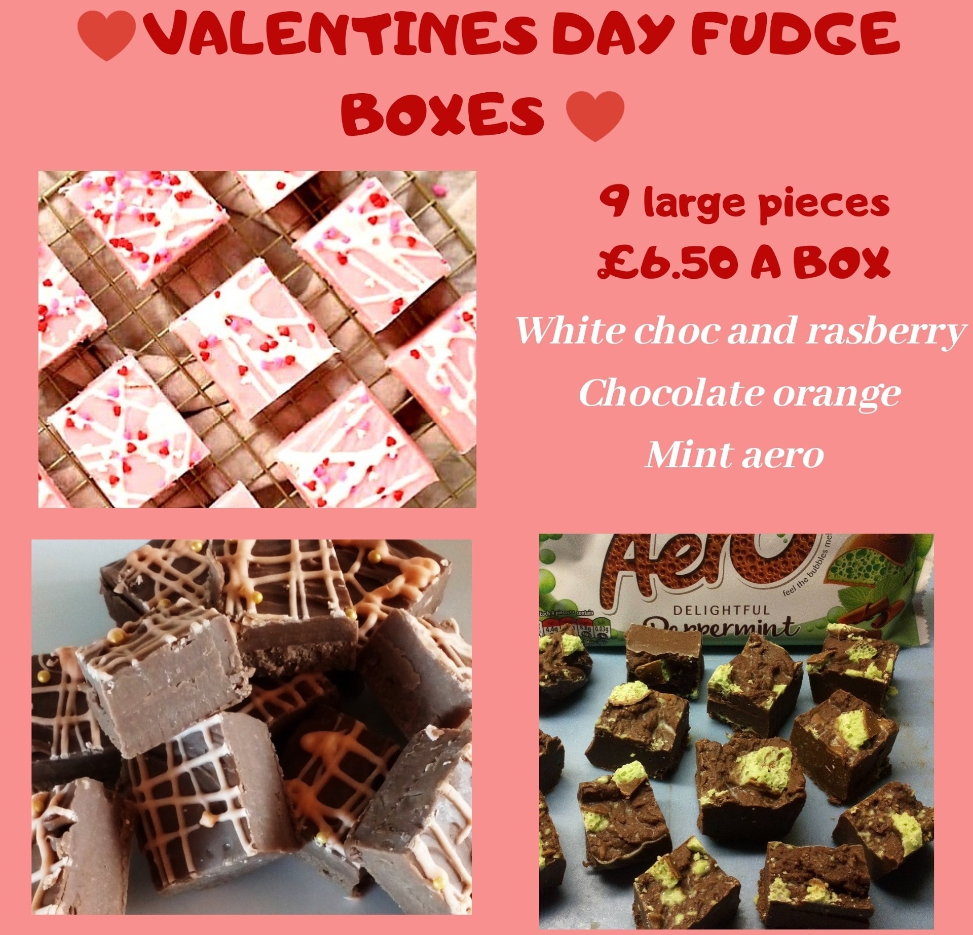 valentines day fudge boxes