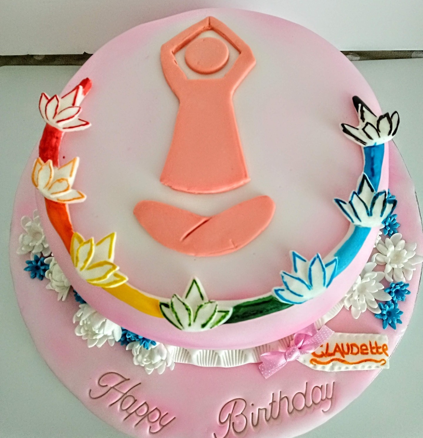 ladies "Yoga" inspired birthday cake