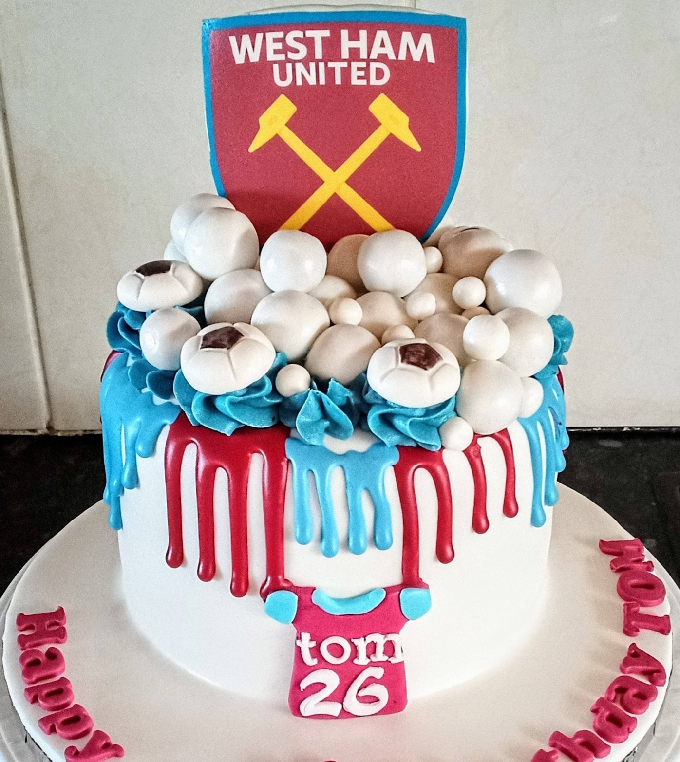 west ham inspired boys birthday cake