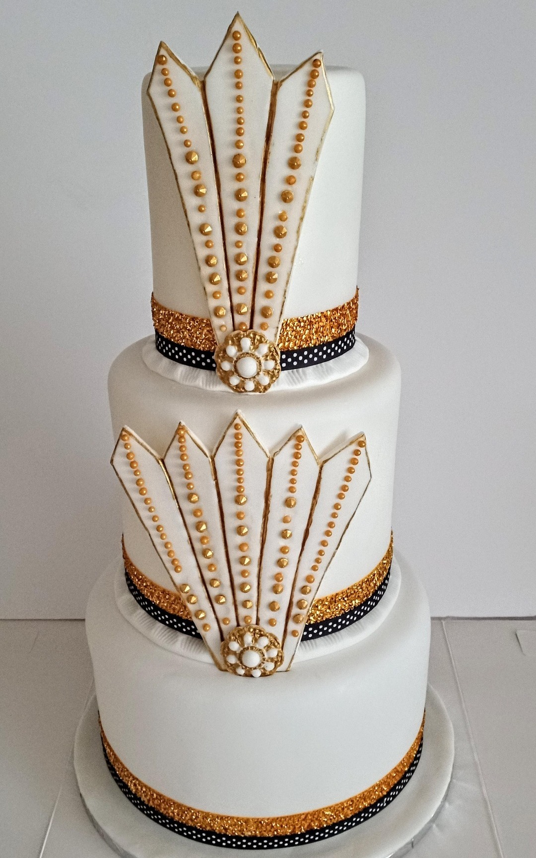 A 50th Gatsby inspired ladies 3 tier birthday cake