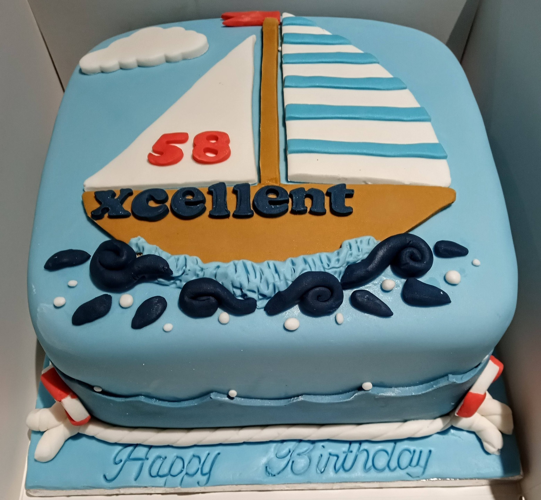 Boys/mens nautical themed birthday cake