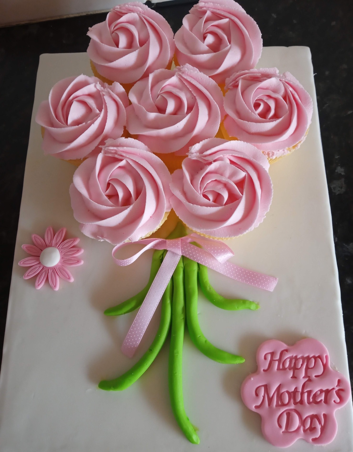 Mothers day cupcake bouquet-Baby pink rose swirl