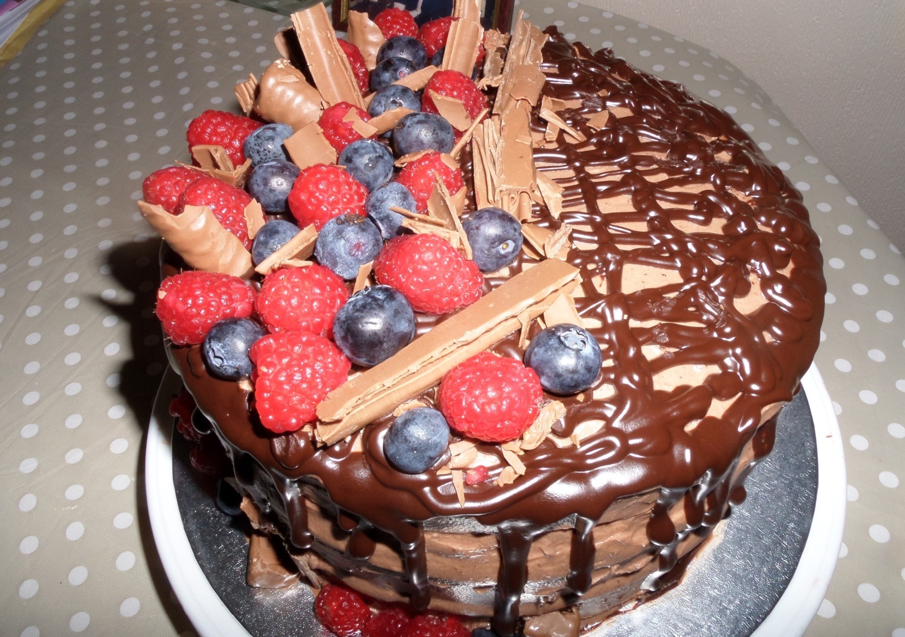 chocolate and fruit gateaux style