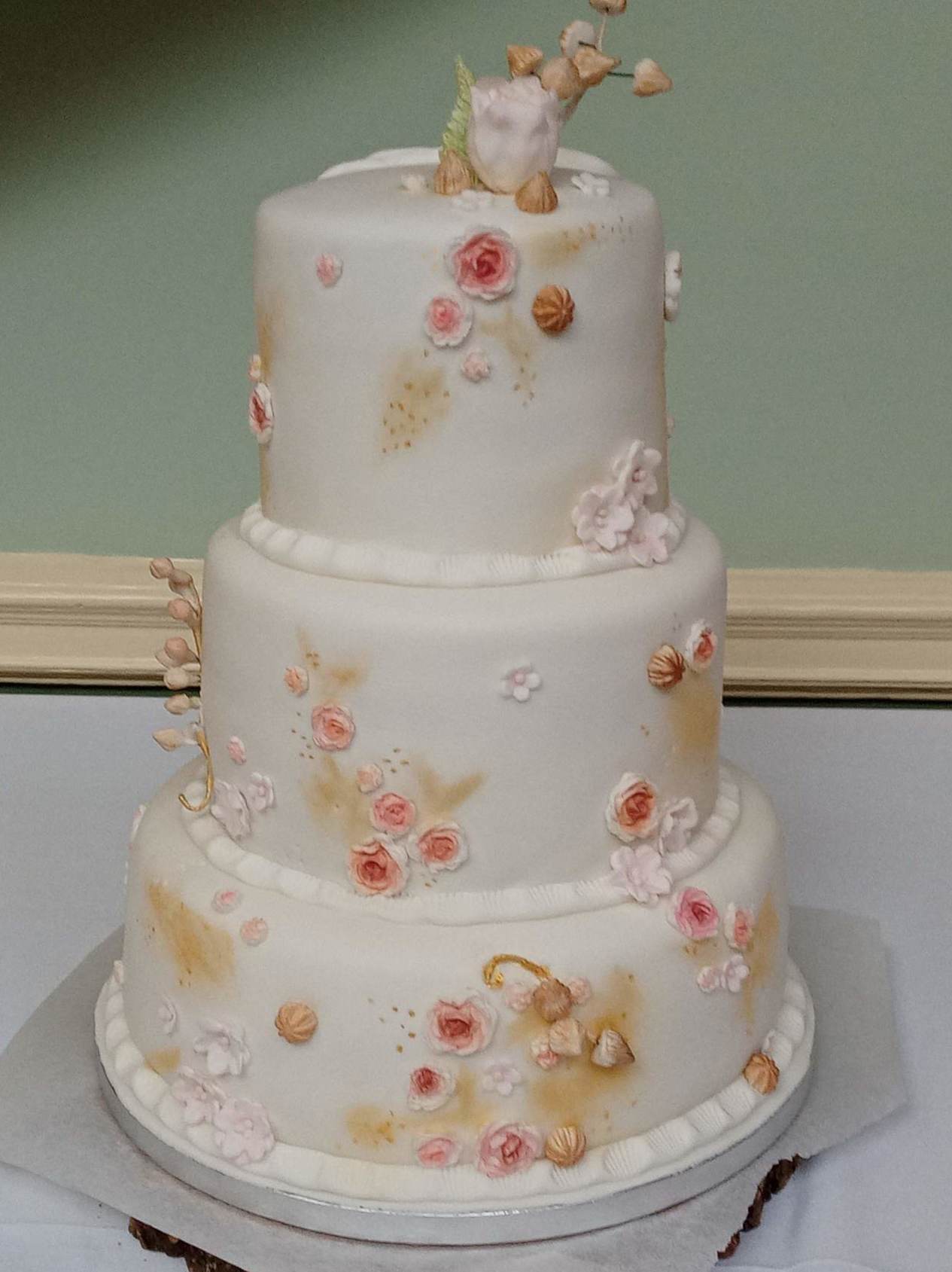 "His and Hers" wedding cake-front design
