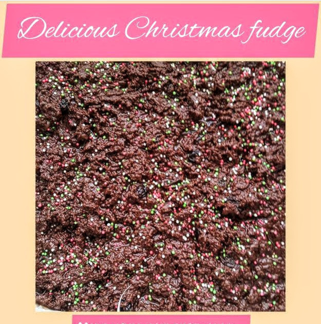 Delicious homemade christmas flavoured fudge