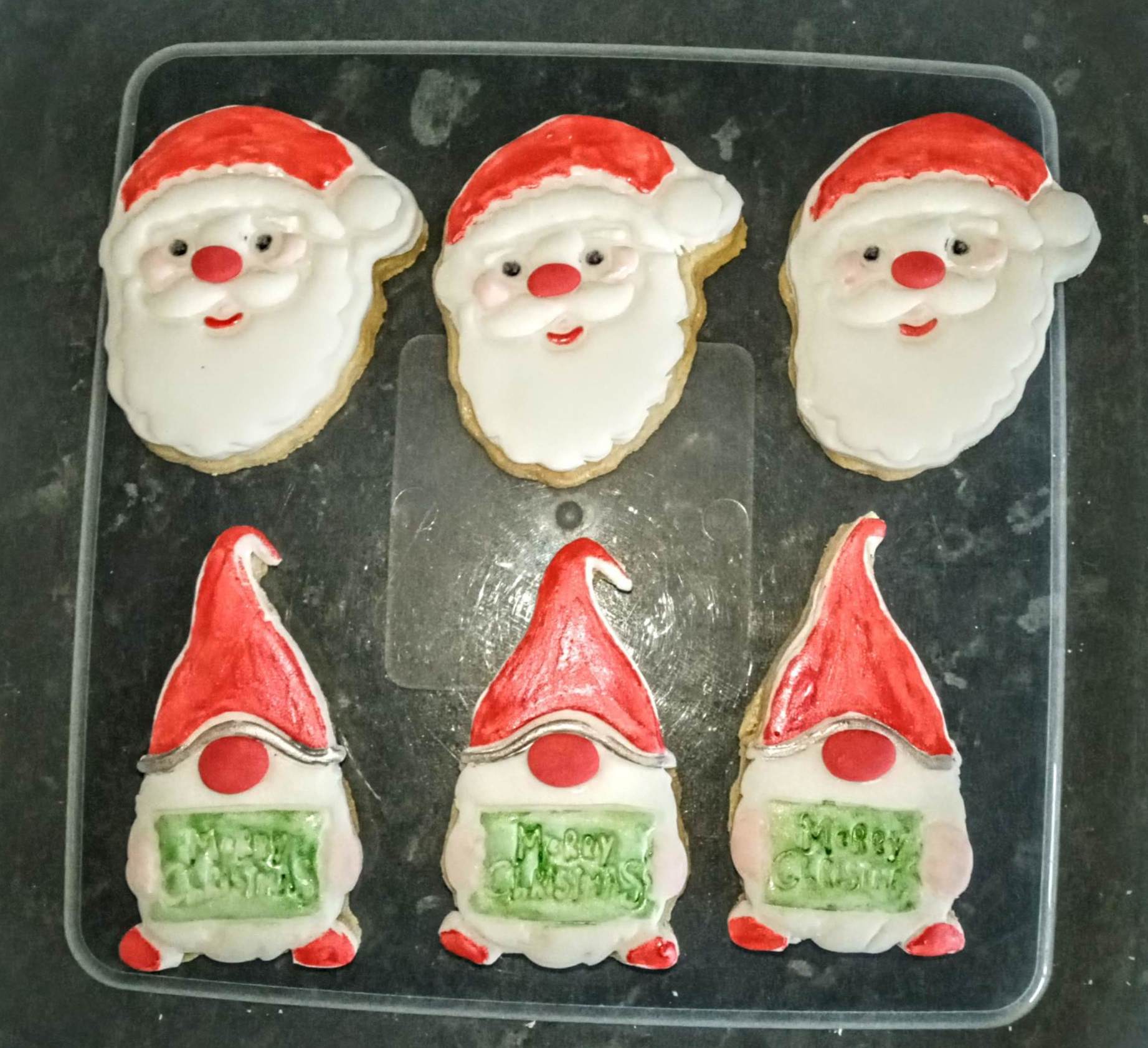 Santa and gonk christmas cookies