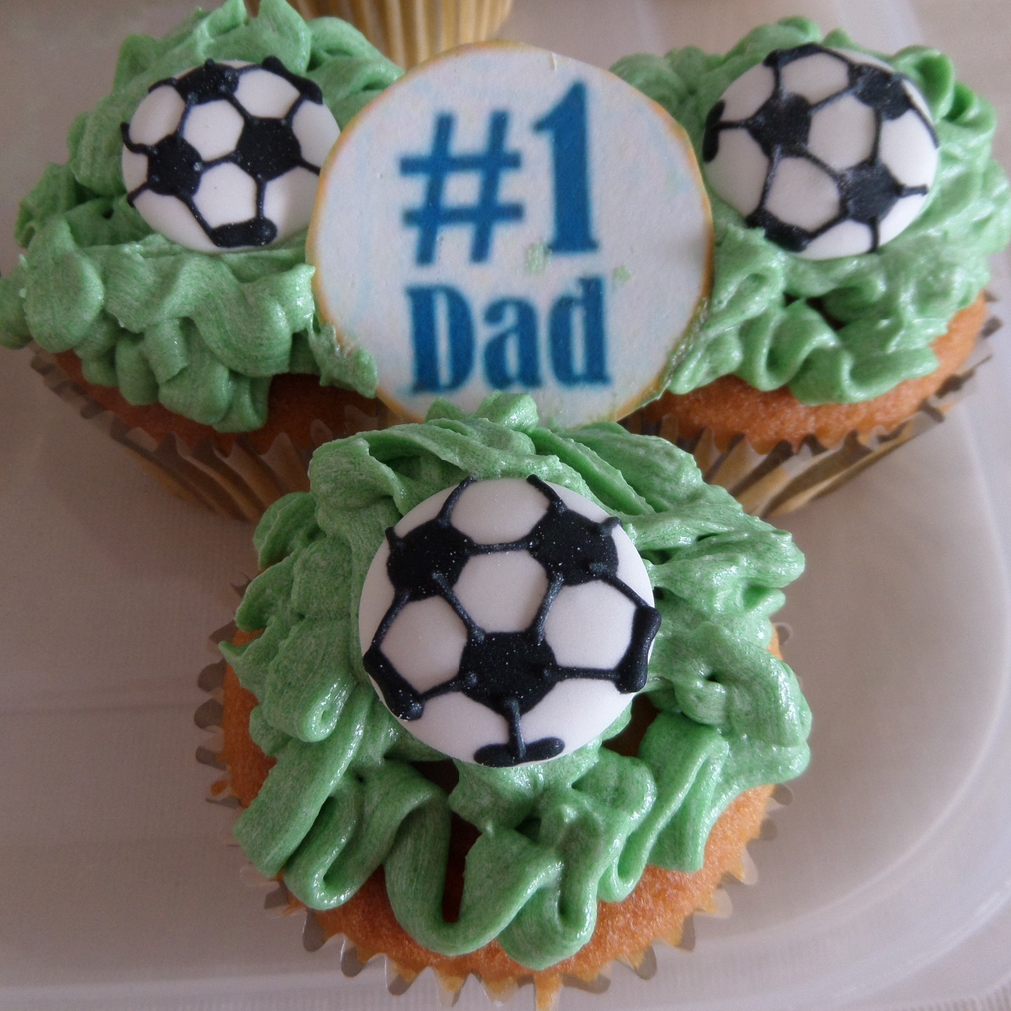 #Number 1, dad football inspired fathers day,birthday cupcakes