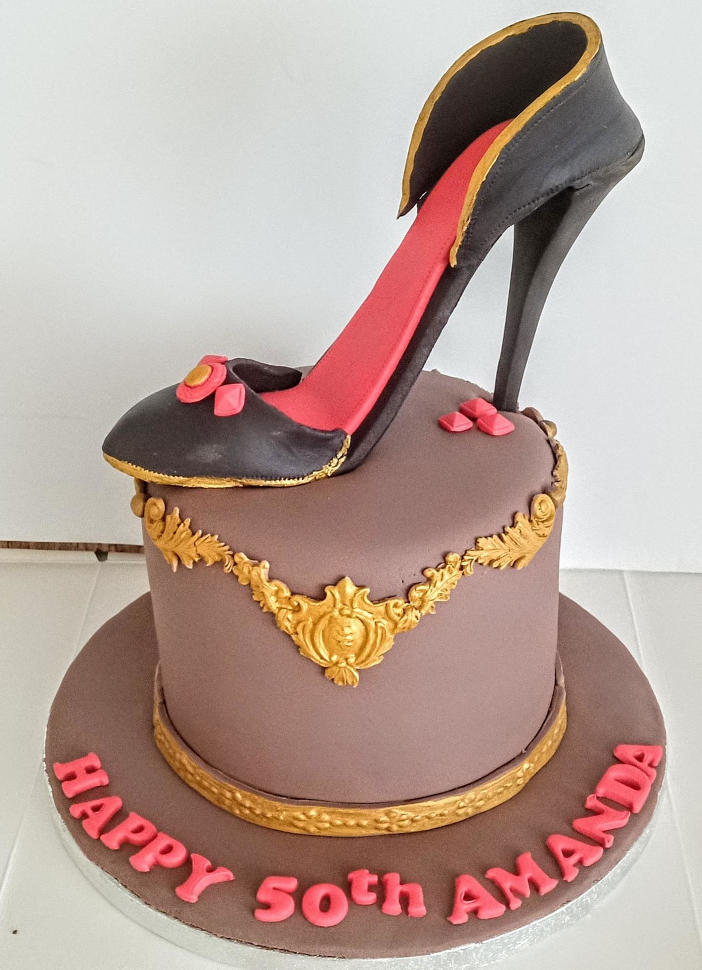 A Stiletto shoe 50th birthday cake