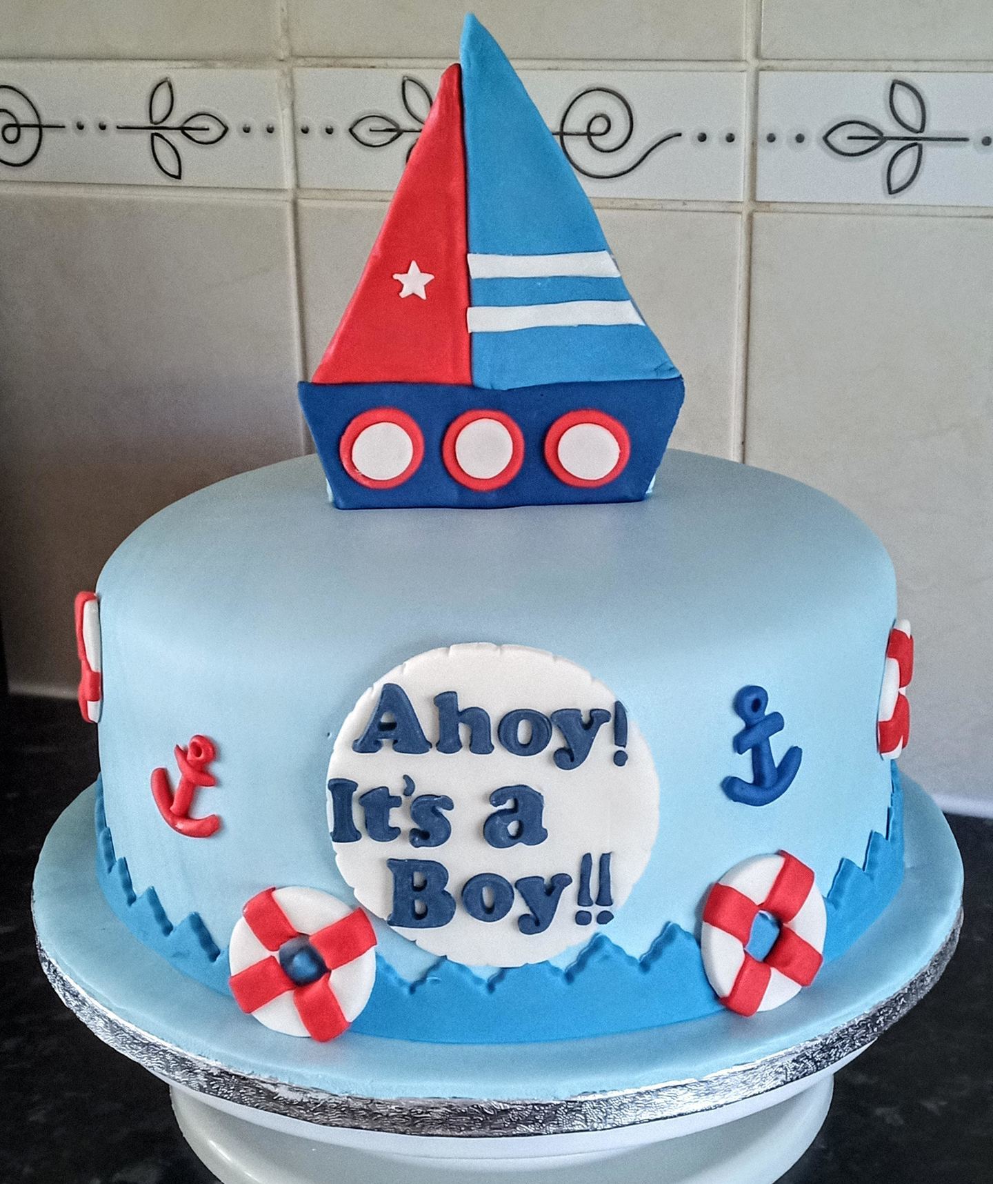 "Ahoy, its a boy" babyshower cake