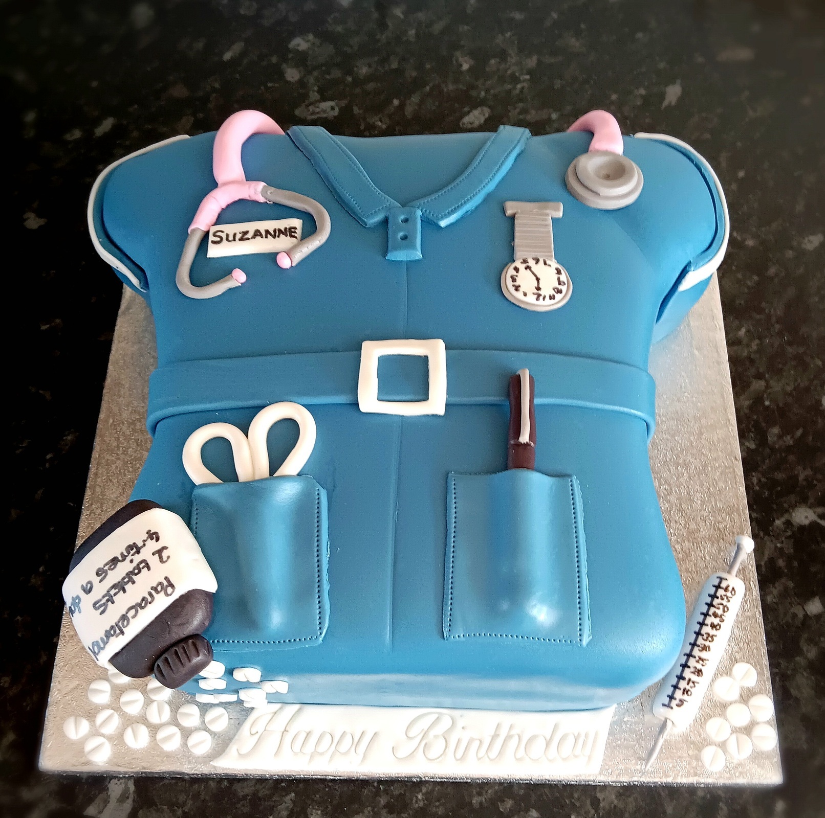 Nurses uniform inspired birthday cake