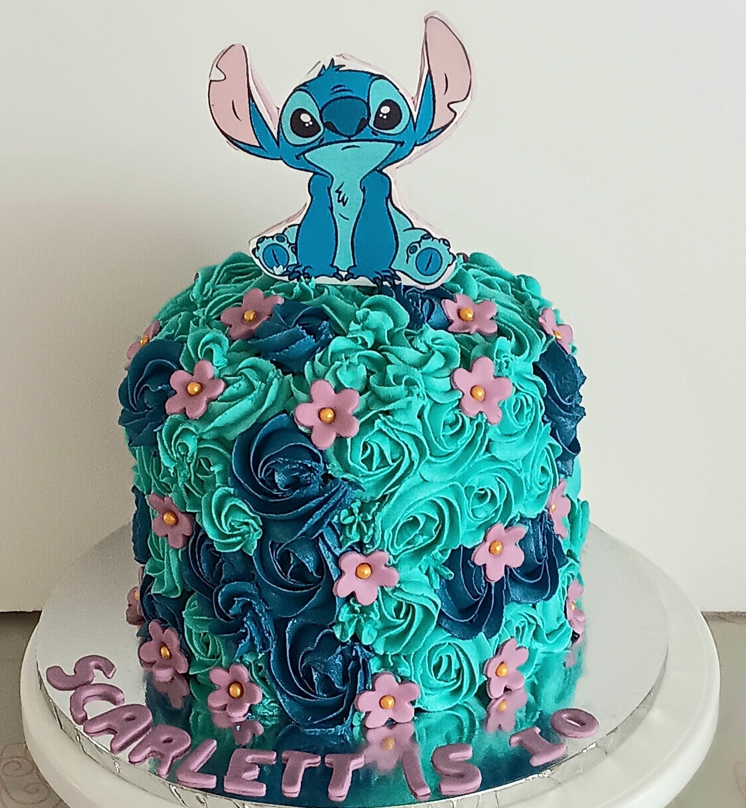 "Stitch" inspired girls birthday cake