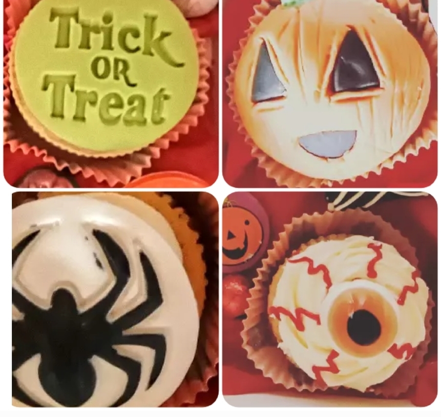 Box of 4 Halloween cupcakes