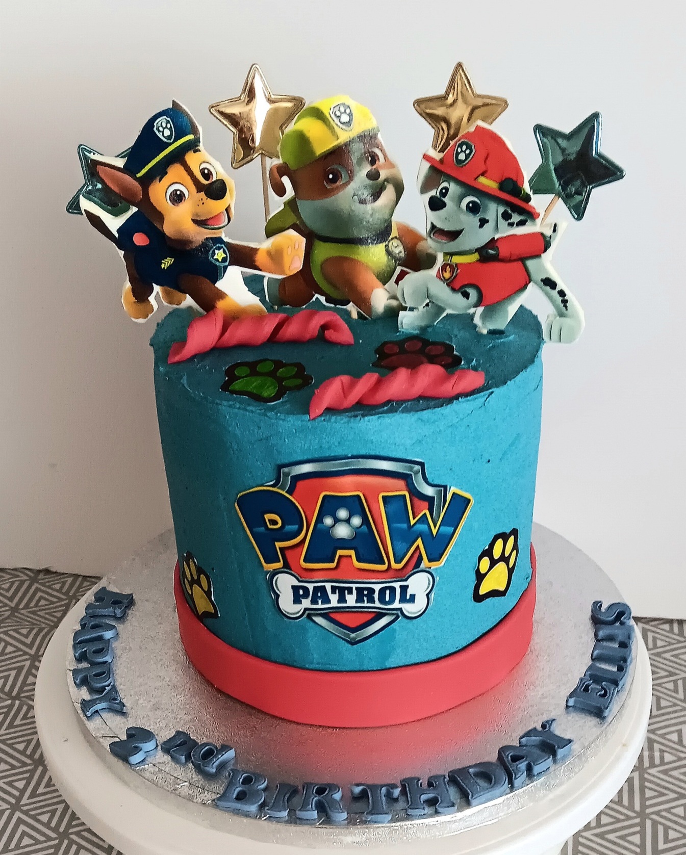 Paw Patrol themed boys birthday cake