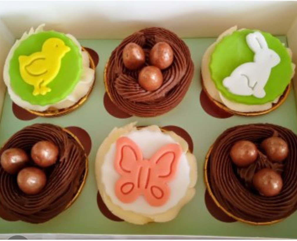 Variety of Easter toppers, chick, butterfly, bunny and egg