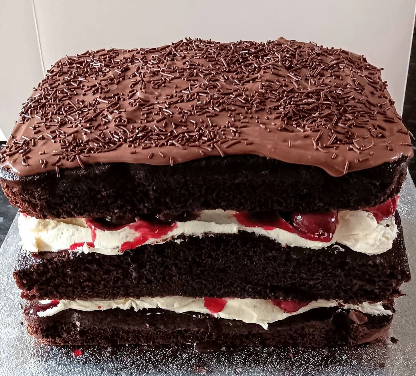 Black forest gateau style cake