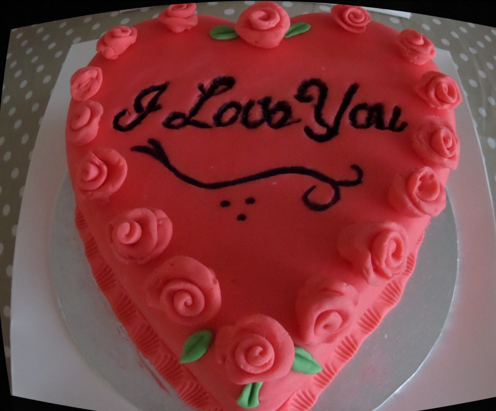 engagement or valentines "i love you" cake